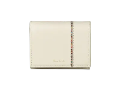 Paul Smith Signature Stripe Inverted Trifold Wallet "Ivory"