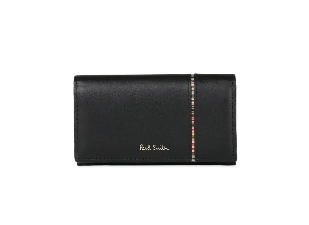 Paul Smith Signature Stripe Inverted Key Case "Black"
