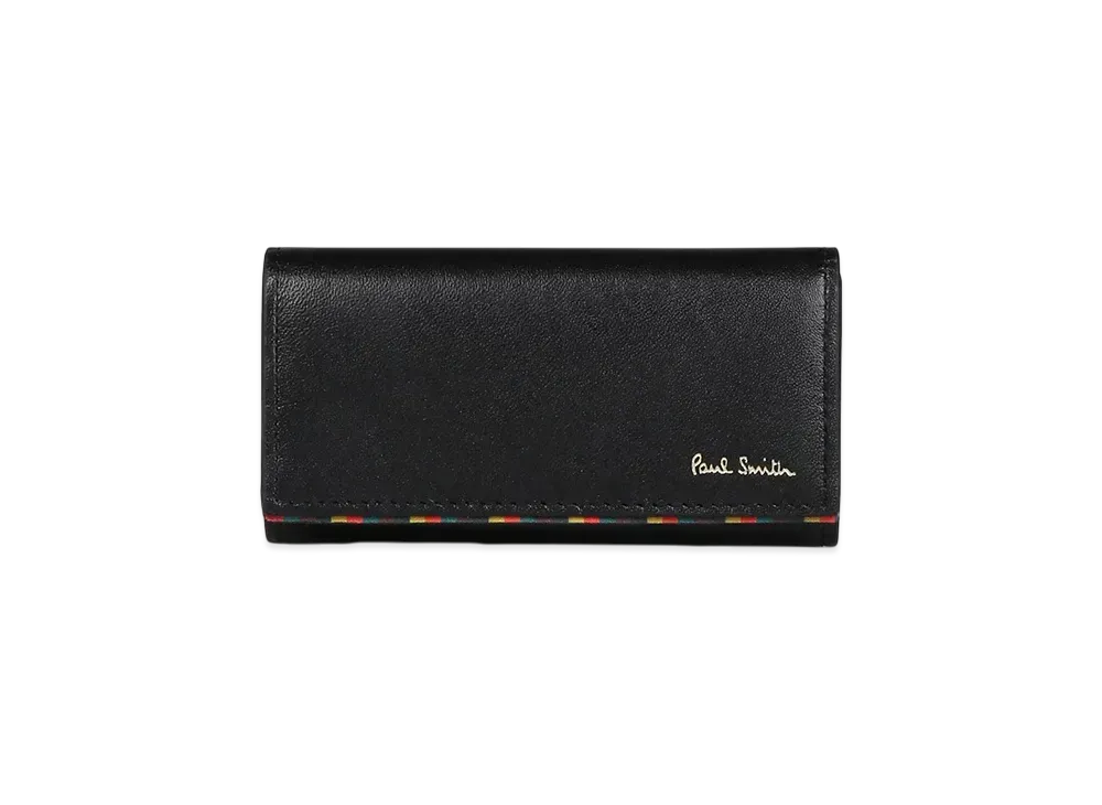 Paul Smith Bright Stripe Trim Key Case "Black"