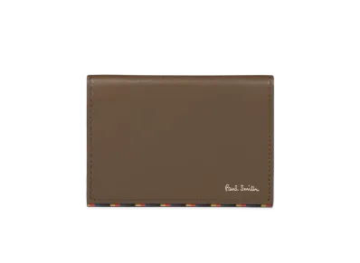 Paul Smith Bright Stripe Trim Pass Case "Brown"