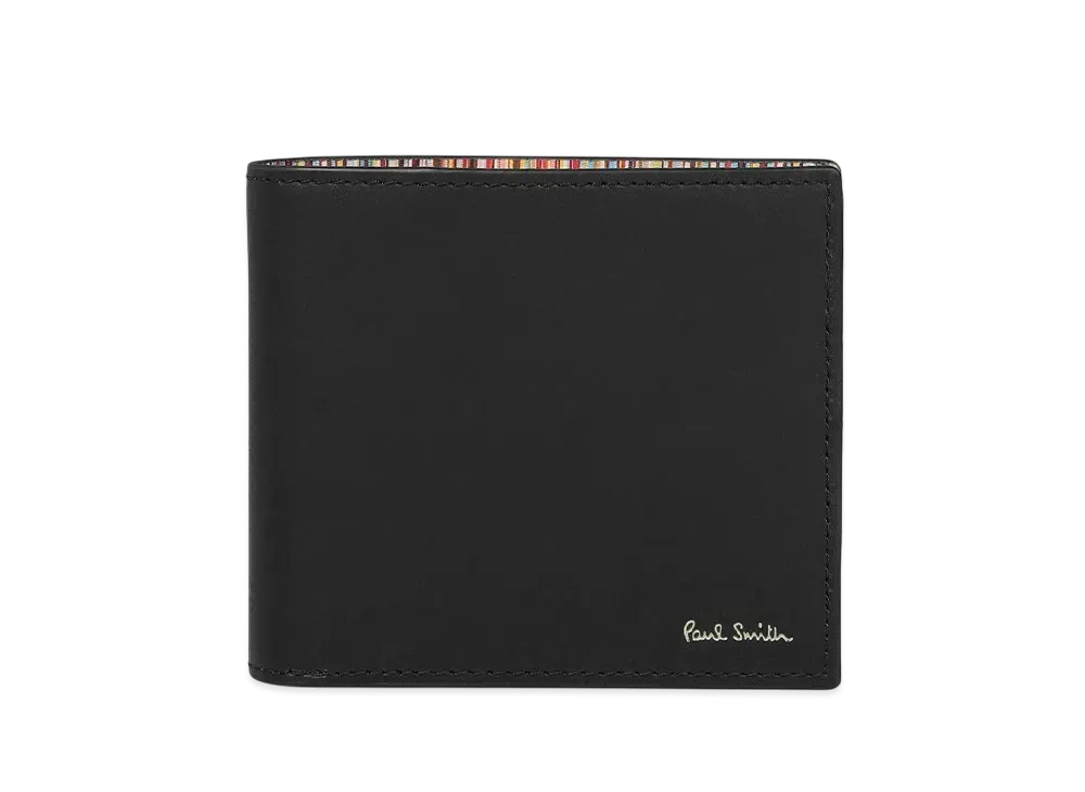 Paul Smith Signature Striped Interior Bifold Wallet "Black"