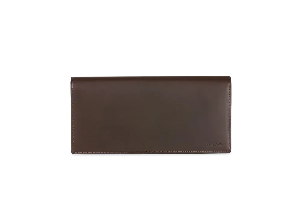 Paul Smith Vegetarian Stripe Trim Long Wallet "DarkBlack"