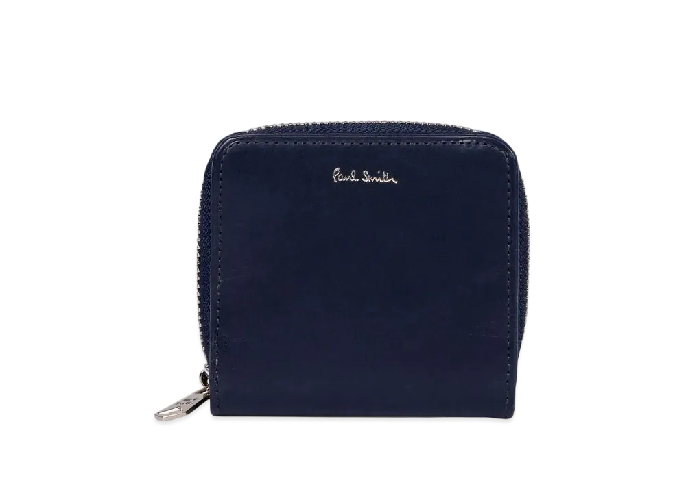 Paul Smith Vegetarian Round Zip Bifold Wallet "Navy"