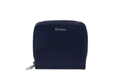 Paul Smith Vegetarian Round Zip Bifold Wallet "Navy"