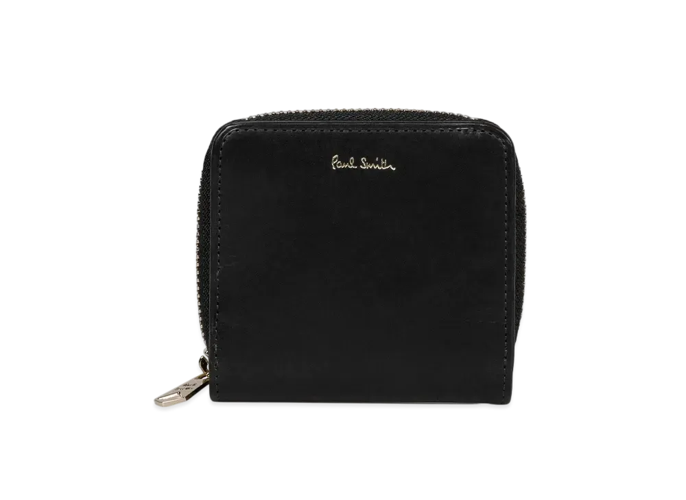 Paul Smith Vegetarian Round Zip Bifold Wallet "Black"