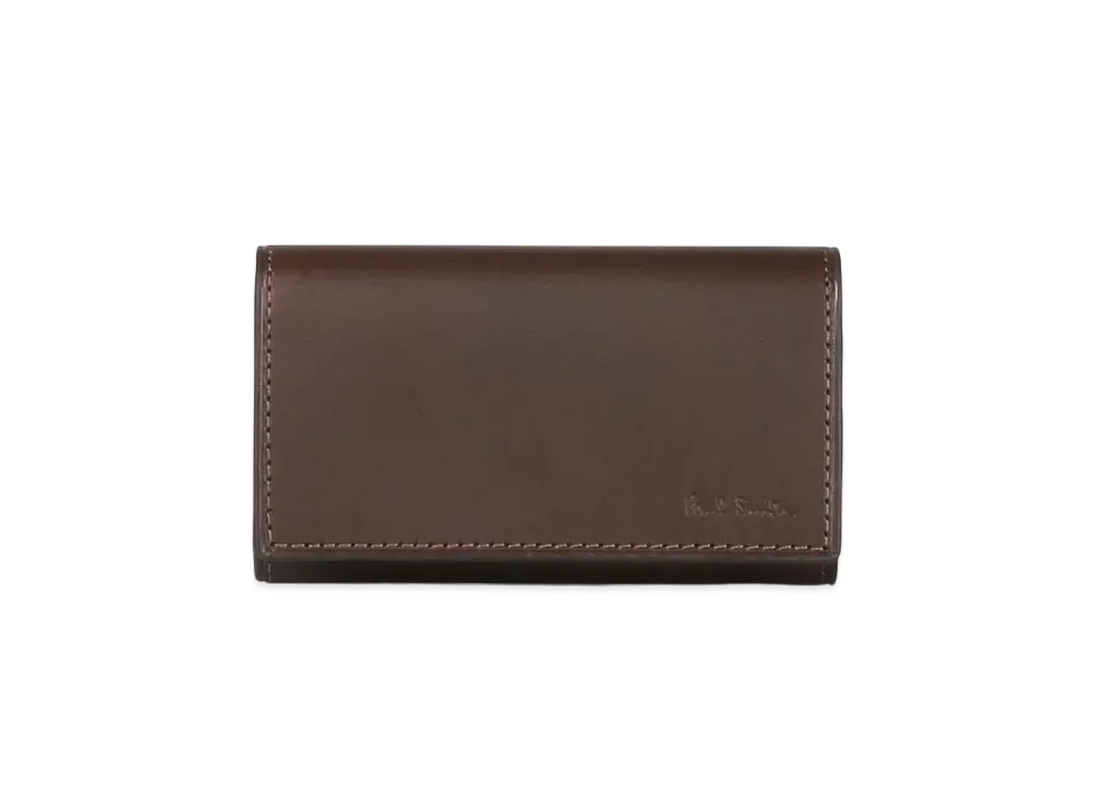 Paul Smith Vegetarian Stripe Trim Key Case "DarkBrown"