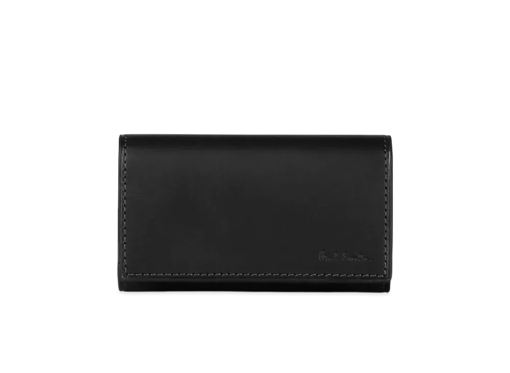 Paul Smith Vegetarian Stripe Trim Key Case "Black"