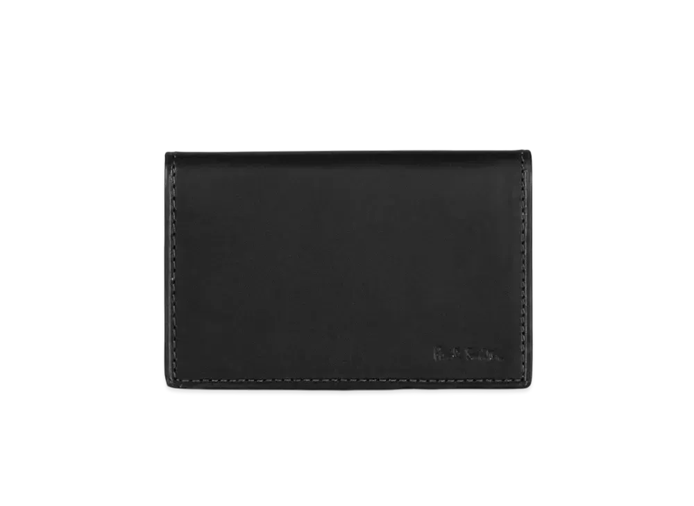 Paul Smith Vegetarian Striped Trim Business Card Holder "Black"