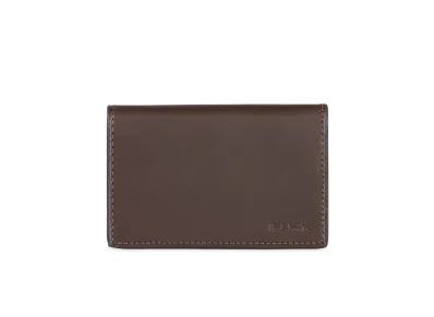 Paul Smith Vegetarian Striped Trim Business Card Holder "DarkBrown"