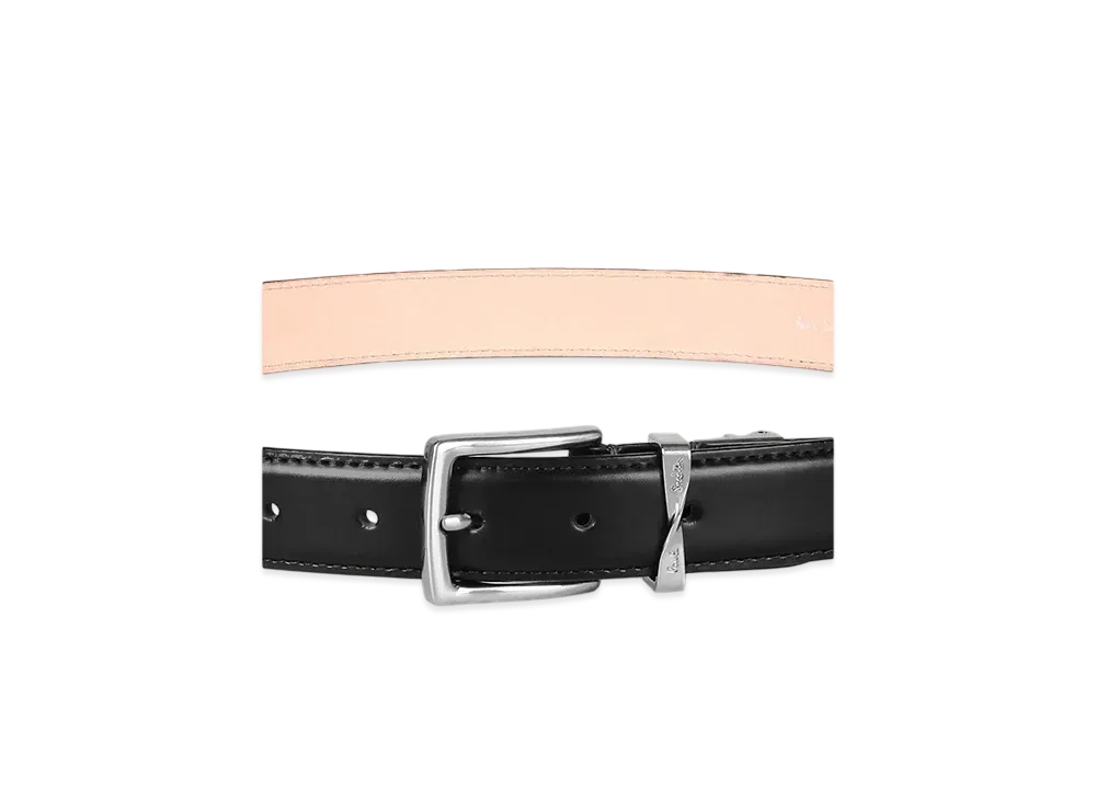 Paul Smith Twisted Loop Logo Leather Belt "Black"