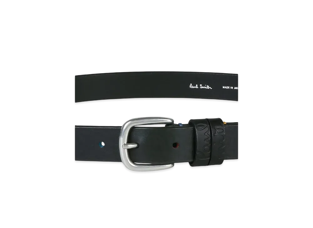 Paul Smith Color Stitch Embossed Logo Belt "Black"