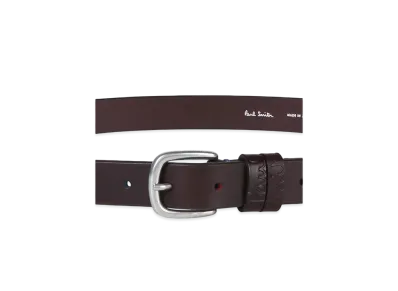 Paul Smith Color Stitch Embossed Logo Belt "DarkBrown"