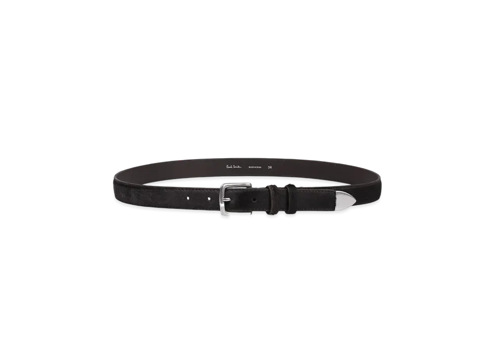 Paul Smith Hair Textured Leather Punterbelt "DarkBrown"