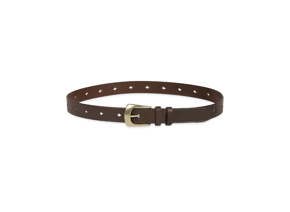 Paul Smith Diamond Hole Leather Belt "DarkBrown"
