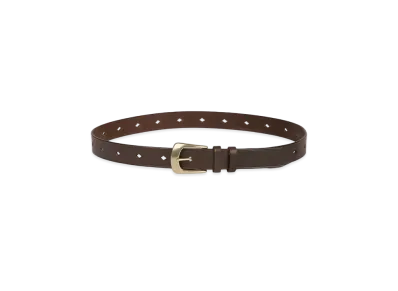 Paul Smith Diamond Hole Leather Belt "DarkBrown"