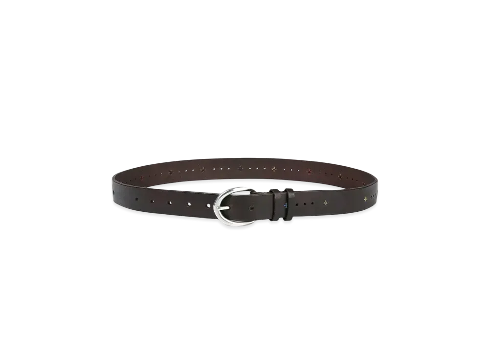 Paul Smith Multicolor Stitched Leather Belt "DarkBrown"