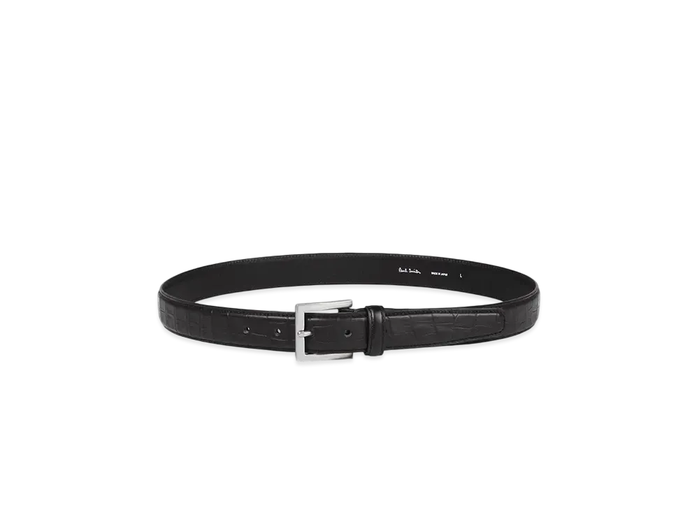 Paul Smith Croco-Embossed Leather Belt "Black"