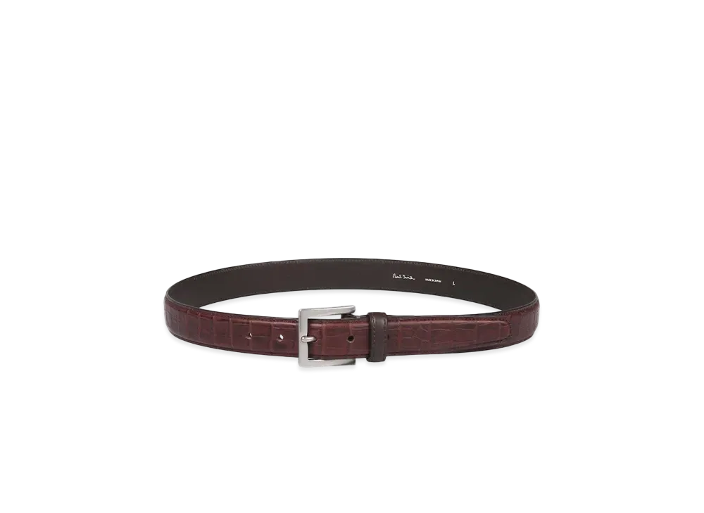 Paul Smith Croco-Embossed Leather Belt "DarkBrown"