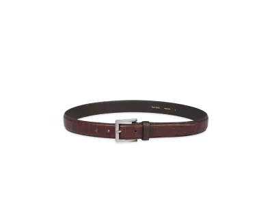 Paul Smith Croco-Embossed Leather Belt "DarkBrown"
