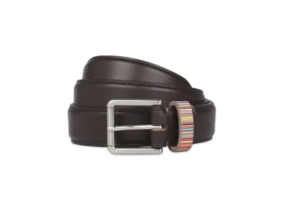Paul Smith Signature Stripe Loop Belt "DarkBrown"