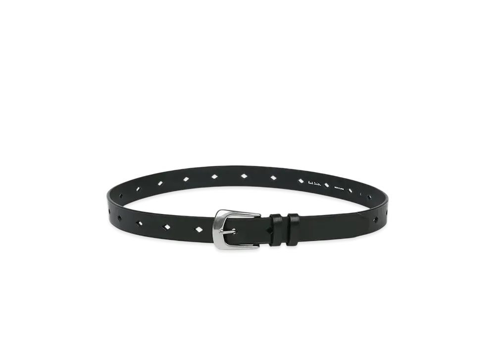 Paul Smith Diamond Hole Leather Belt "Black"