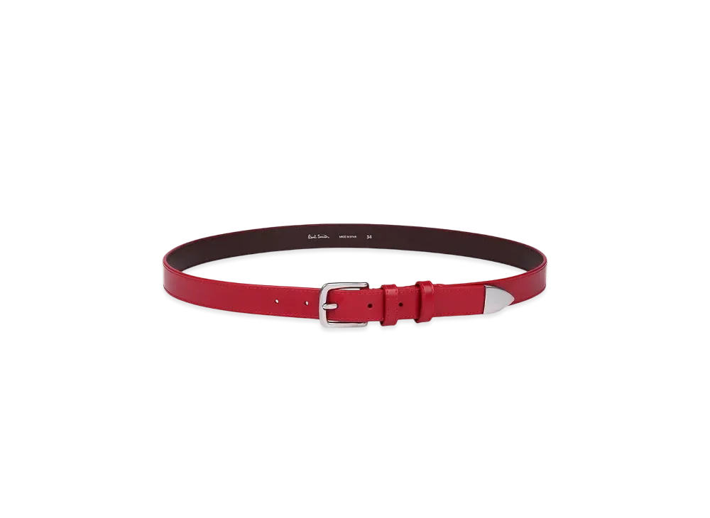 Paul Smith Grained Nubuck Leather Belt "Red"