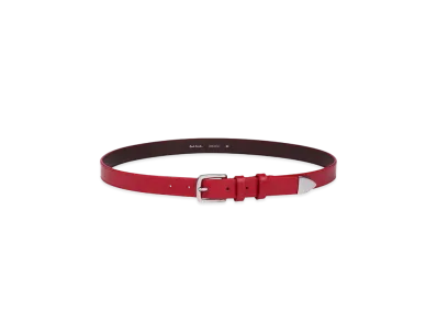 Paul Smith Grained Nubuck Leather Belt "Red"