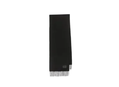Paul Smith Cropped Logo Cashmere Blend Scarf "Black"