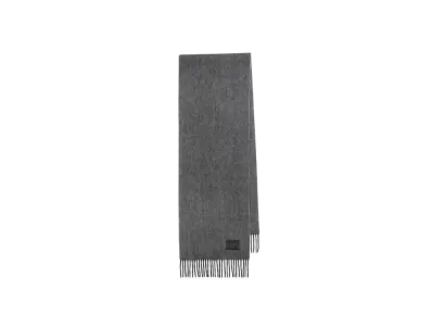 Paul Smith Cropped Logo Cashmere Blend Scarf "Gray"