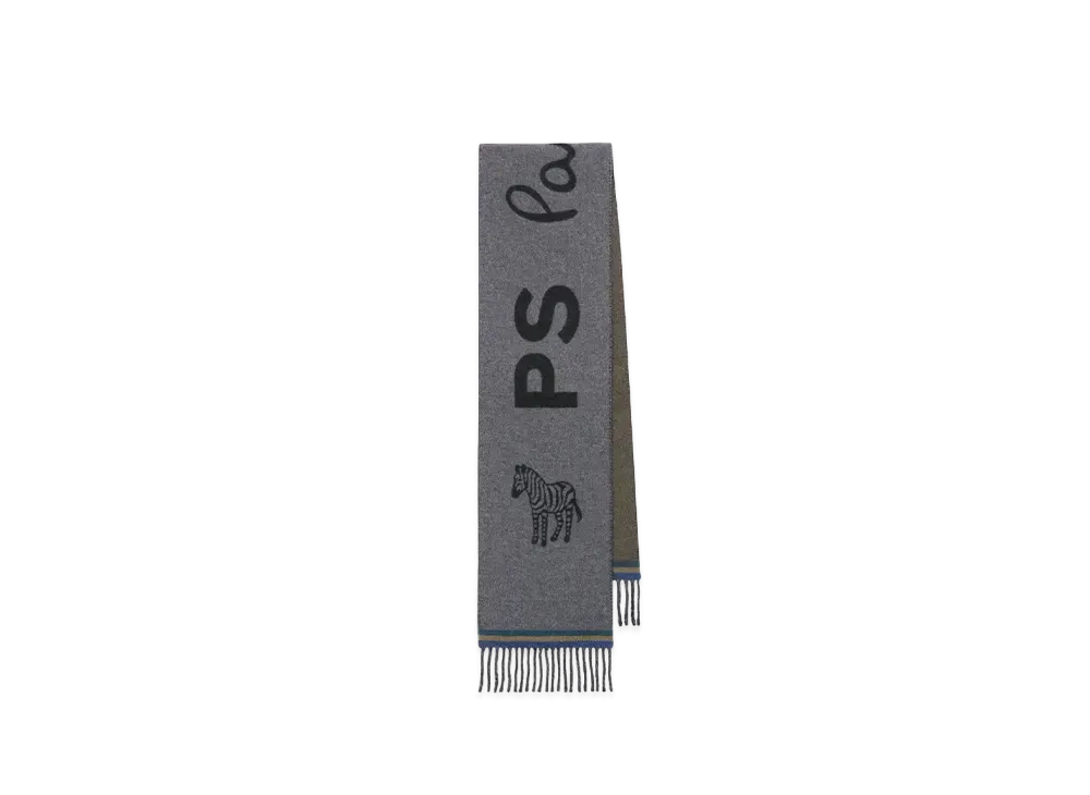 Paul Smith PS Zebra Double Face Muffler "Gray"