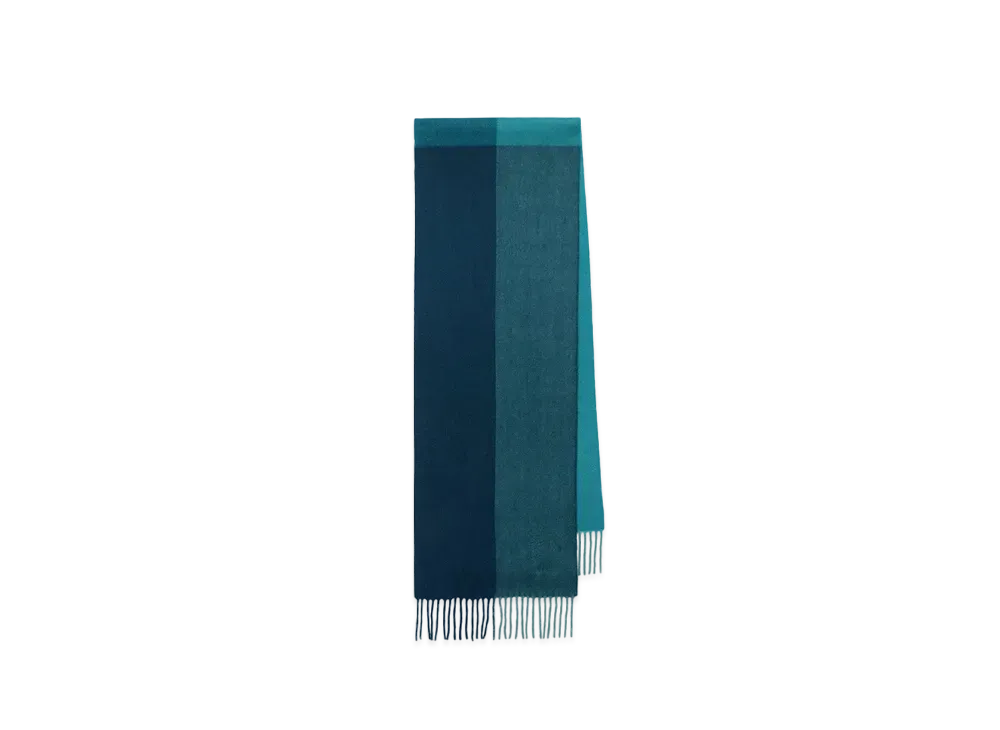 Paul Smith Color-Blocking Cashmere-Blend Scarf "DarkGreen"