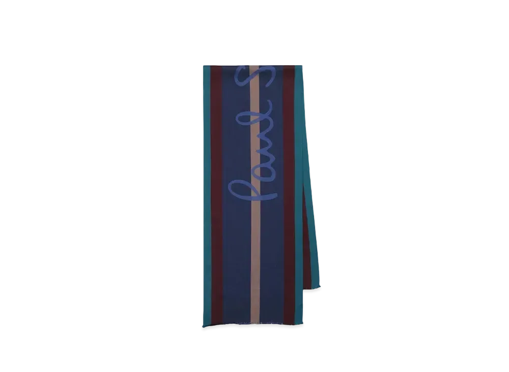 Paul Smith School Stripe Logo Muffler "Blue"