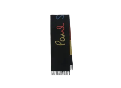 Paul Smith Big Logo Reversible Wool Scarf "Black"