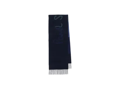 Paul Smith Big Logo Reversible Wool Scarf "Navy"