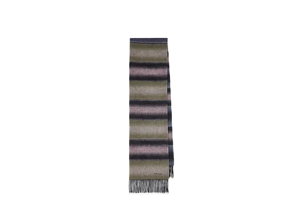 Paul Smith Gradient Stripe Wool Scarf "Green"