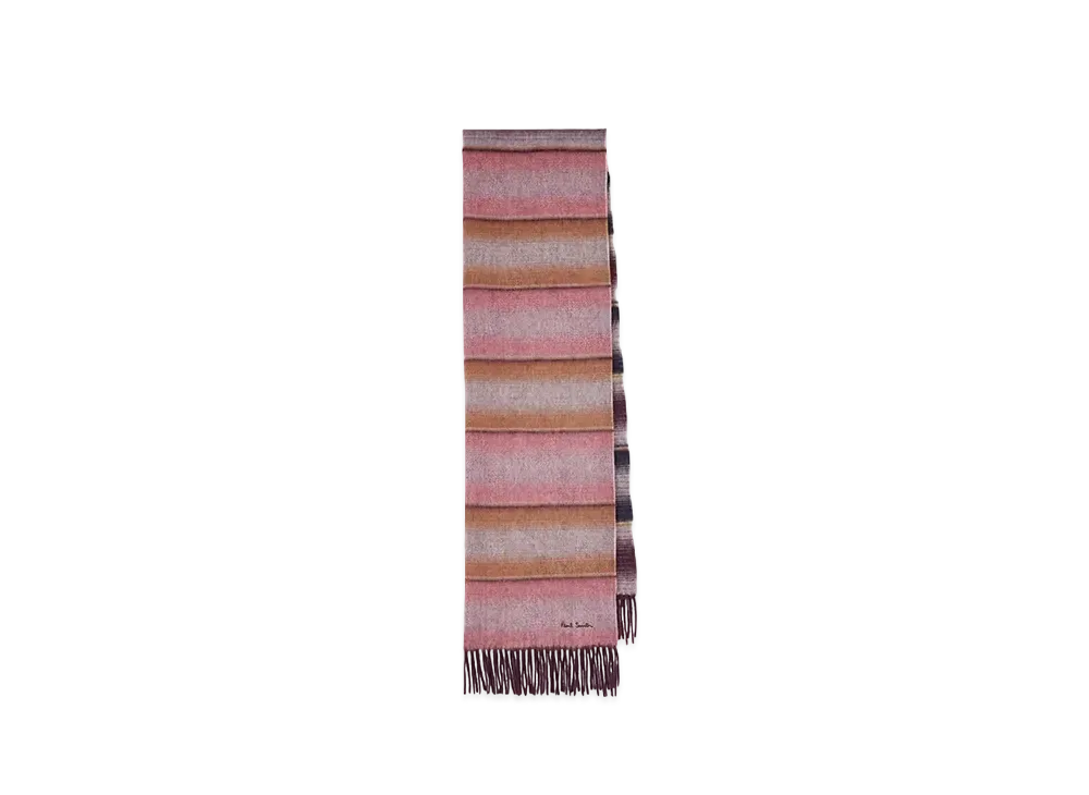 Paul Smith Gradient Stripe Wool Scarf "Red"