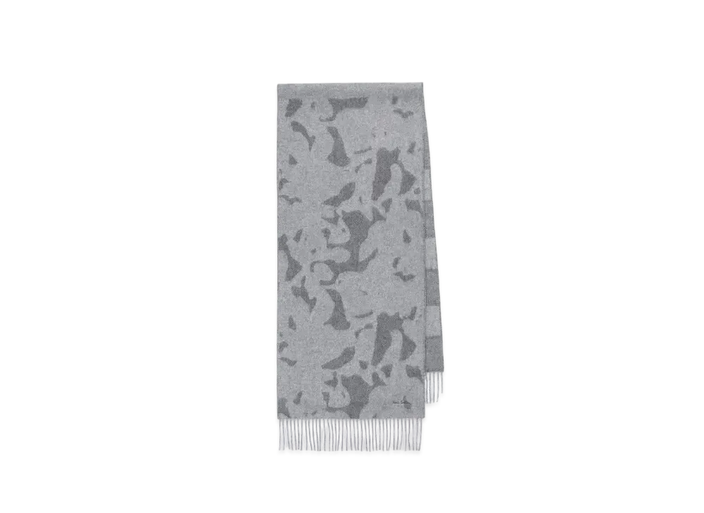 Paul Smith Photogram Leaves Cashmere Scarf "Gray"