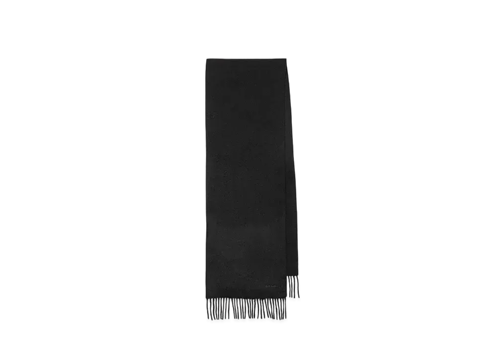 Paul Smith Embroidered Logo Cashmere Scarf "Black"