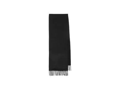 Paul Smith Embroidered Logo Cashmere Scarf "Black"