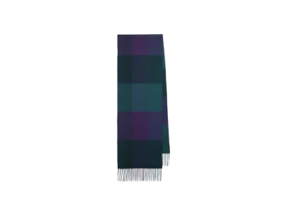 Paul Smith Block Check Cashmere Blend Scarf "Green"