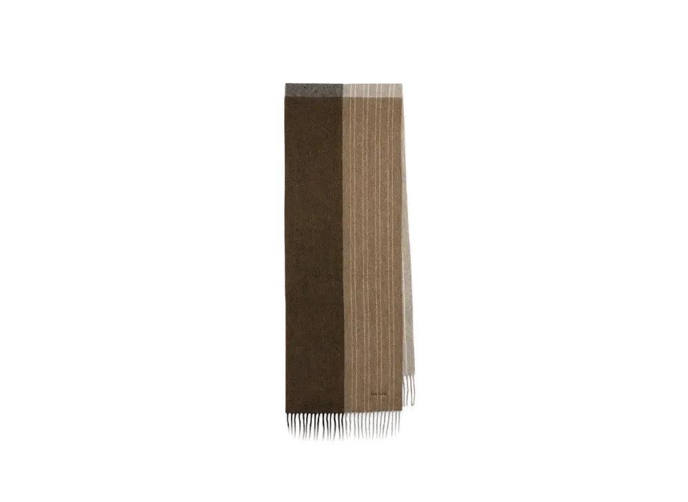 Paul Smith Color-Blocking Cashmere-Blend Scarf "Brown"