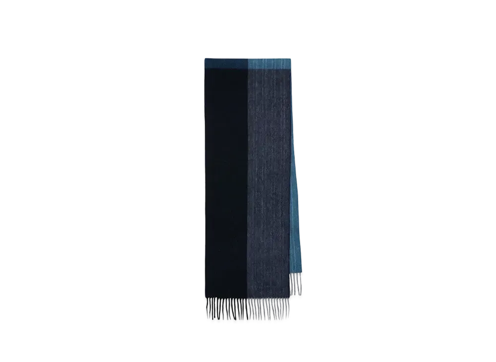 Paul Smith Color-Blocking Cashmere-Blend Scarf "Navy"