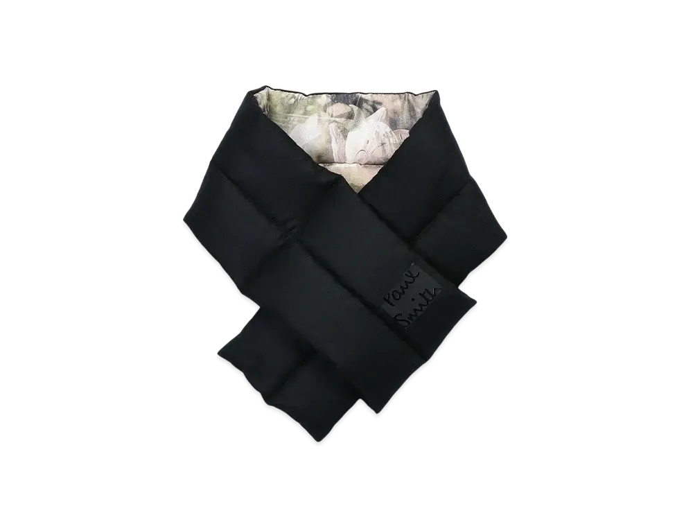 Paul Smith Cropped Logo Reversible Puff Scarf "Black"