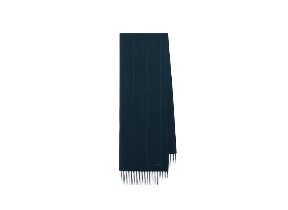 Paul Smith All-Over Stripe Cashmere-Blend Scarf "DarkGreen"