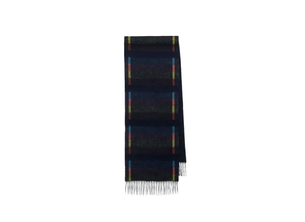 Paul Smith Artist Striped Edge Scarf "Navy"