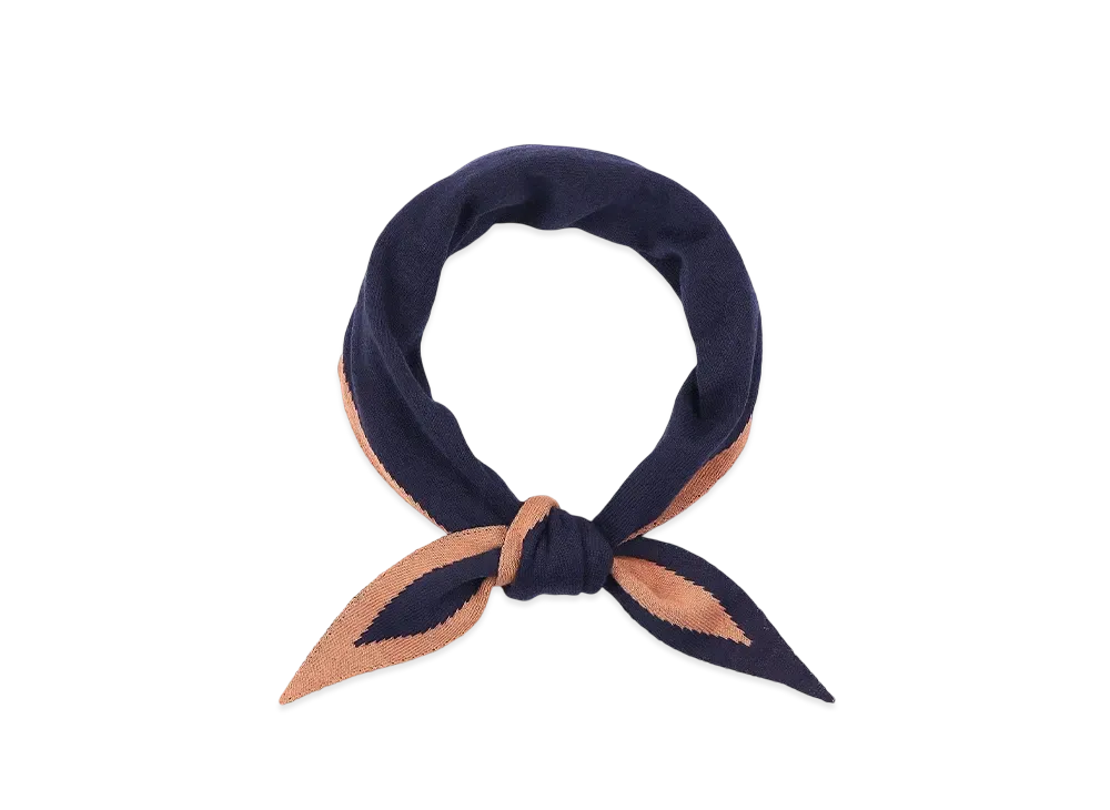 Paul Smith Contrast-Edged Knit Scarf "Navy"