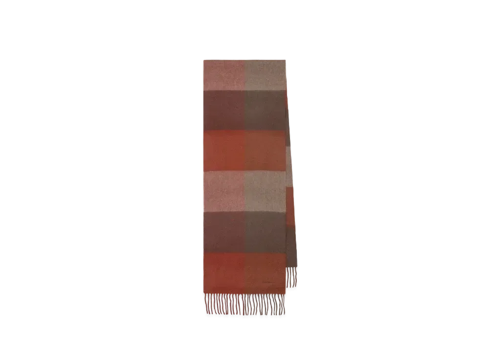 Paul Smith Block Check Cashmere Muffler "DarkBrown"