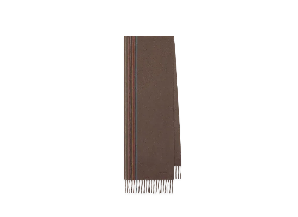 Paul Smith Signature Stripe Line Cashmere Scarf "DarkBrown"