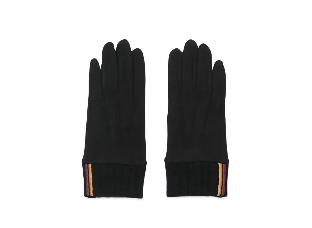 Paul Smith Artist Stripe Rib Gloves "Black"