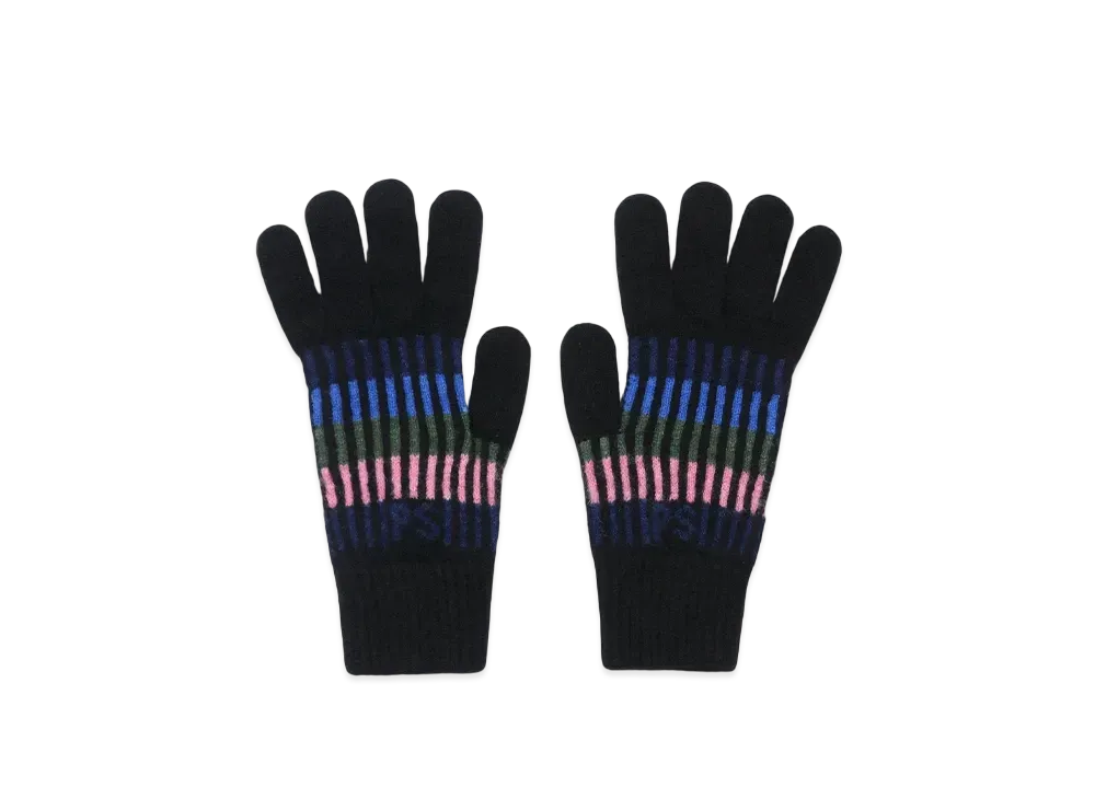 Paul Smith Logo-Jacquard Knit Gloves "Black"